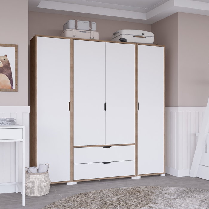 Hanah Home Nisan 1600-024 Nogal claro y blanco